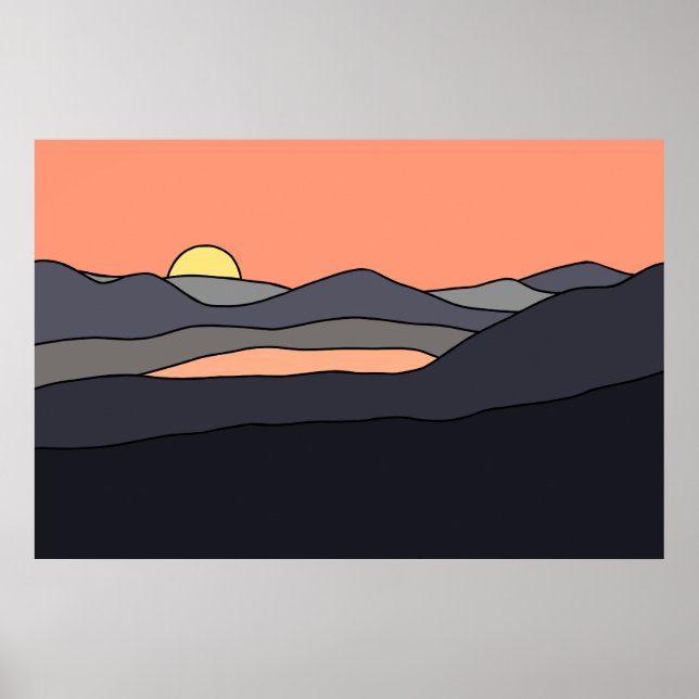 Minimalistisches Landschaftslichtdesign 287 Poster (Vorne)