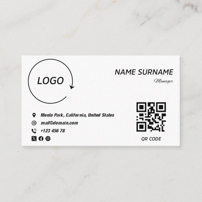 Minimalistisches, lebendiges Design der Visitenkar Visitenkarte (Vorderseite)