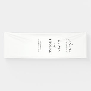 Minimalistisches Leinen-Hochzeits-Willkommensschil Banner