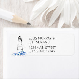 Minimalistisches Leuchtturm-Hochzeitskennzeichen