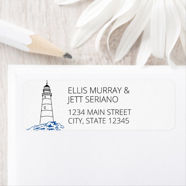 Minimalistisches Leuchtturm-Hochzeitskennzeichen (Insitu)