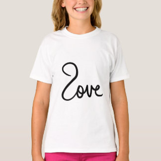 Minimalistisches "Liebe"-Wort-Typografie-Design T-Shirt