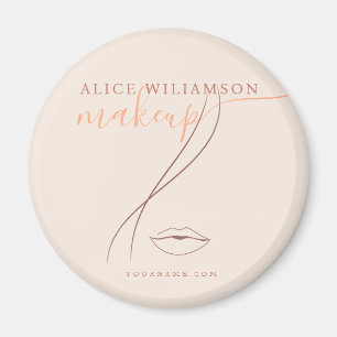 Minimalistisches Light Peach Makeup Artist Line Ar Magnet