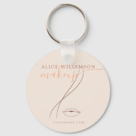 Minimalistisches Light Peach Makeup Artist Line Ar Schlüsselanhänger