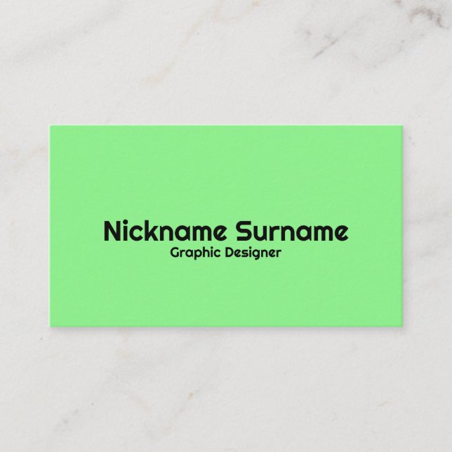 Minimalistisches Lime Green & Black Elegant Einfac Visitenkarte (Vorderseite)