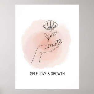 Minimalistisches Line-Art-Blumenposter Poster
