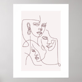 Minimalistisches Line-Art-Gesichterposter | Abstra Poster