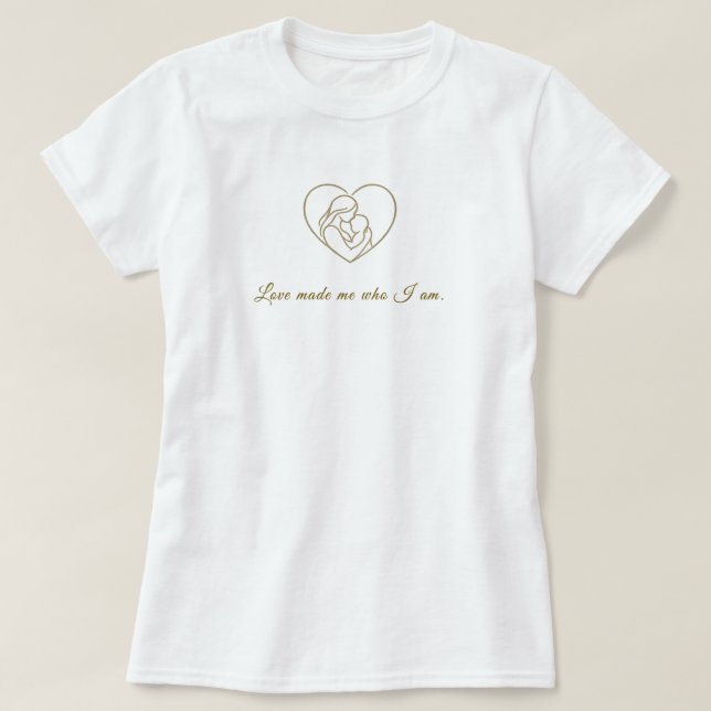 Minimalistisches Line-Art T-Shirt Mutterliebe pers (Design vorne)