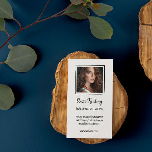 Minimalistisches Lines Model Foto Telefonnummerkarte