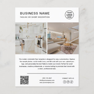 Minimalistisches Logo-Foto Weiße Geschäftswerbung Flyer