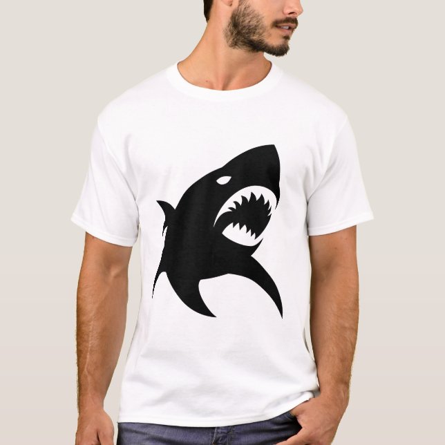 Minimalistisches Logo für Haie Moderne T-Shirt (Vorderseite)