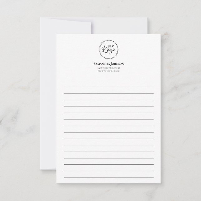 Minimalistisches Logo für kleine Unternehmen Mitteilungskarte (Vorderseite)