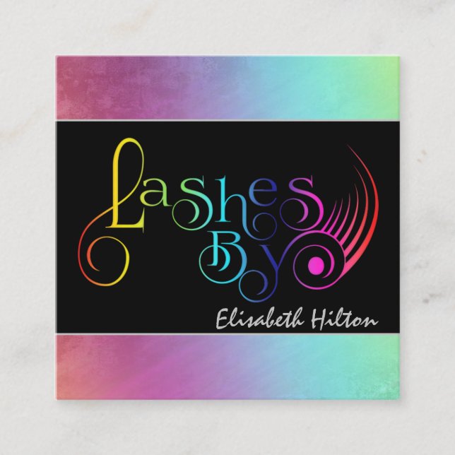 Minimalistisches Logo für Regenbogenspass Quadratische Visitenkarte (Vorderseite)