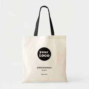 Minimalistisches Logo für Schwarz und Weiß Tragetasche
