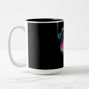 Minimalistisches Logo im Schwarzen Hintergrund Zweifarbige Tasse