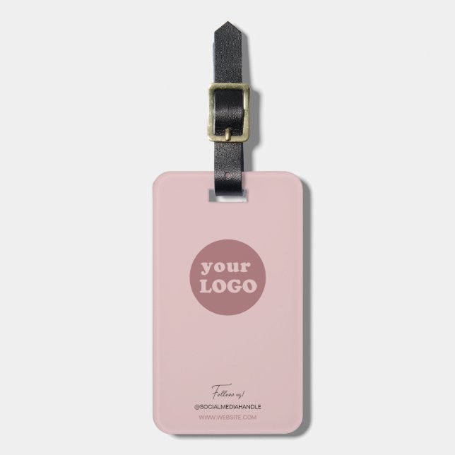 Minimalistisches Logo in Rosa Gepäckanhänger (Vorderseite vertikal)