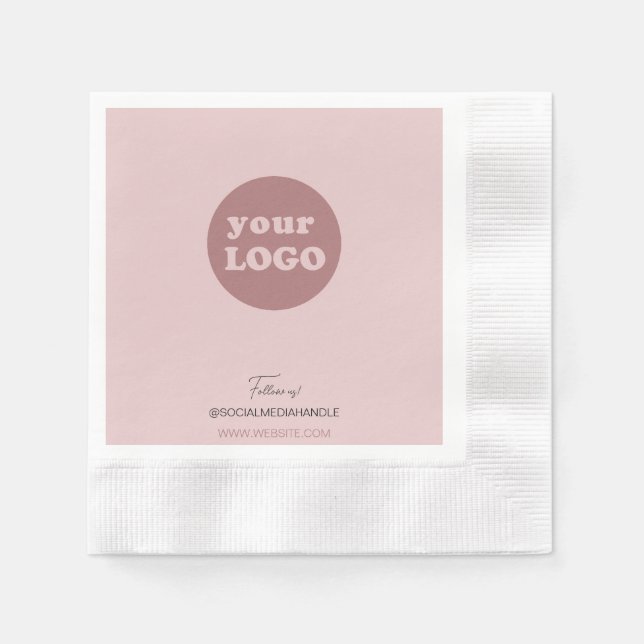 Minimalistisches Logo in Rosa Serviette (Vorderseite)