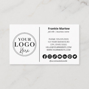 Minimalistisches Logo Moderne Social Media Icons Visitenkarte
