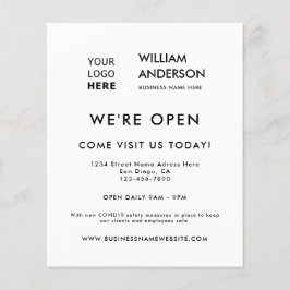 Minimalistisches Logo Modernes White Grand Opening Flyer