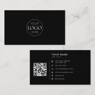 Minimalistisches Logo QR-Code Social Media Icons C Visitenkarte