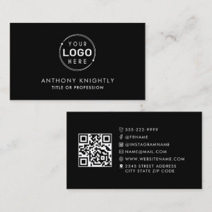 Minimalistisches Logo QR Code Social Media Icons Visitenkarte