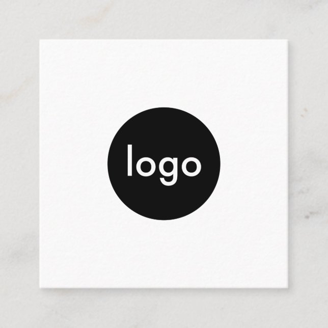 Minimalistisches Logo Quadratische Visitenkarte (Vorderseite)