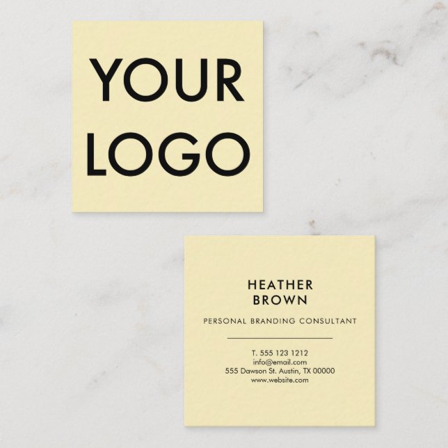 Minimalistisches Logo Quadratische Visitenkarte (Vorne/Hinten)