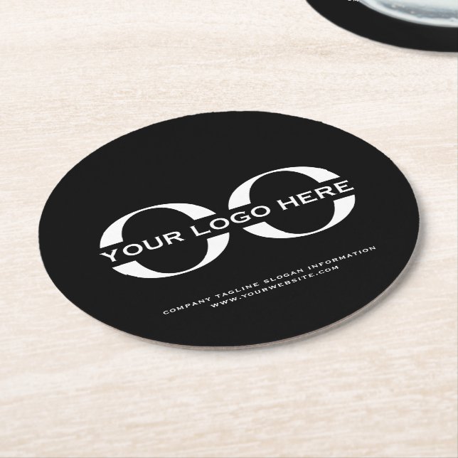 Minimalistisches Logo-Unternehmen Runder Pappuntersetzer (Angewinkelt)