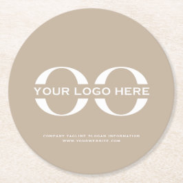 Minimalistisches Logo-Unternehmen Runder Pappuntersetzer