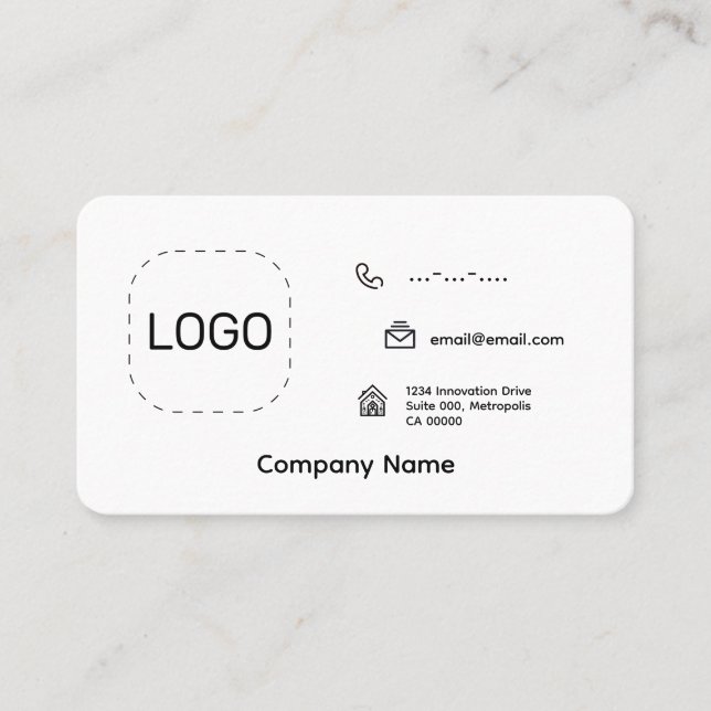 Minimalistisches Logo Visitenkarte (Vorderseite)