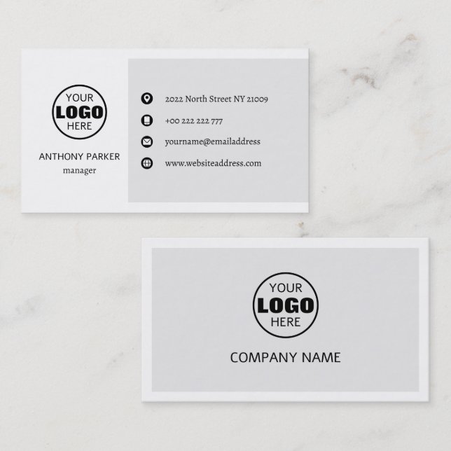 Minimalistisches Logo Visitenkarte (Vorne/Hinten)