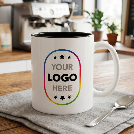 Minimalistisches Logo-Werbemokassin - Ihr Logo hie Zweifarbige Tasse