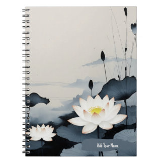 Minimalistisches Lotusblumen-Notizbuch Journal Notizblock