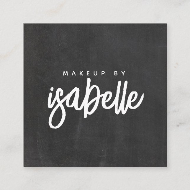 Minimalistisches Makeup-Künstlerskript Quadratische Visitenkarte (Vorderseite)