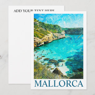 Minimalistisches Mallorca Spanien Mittelmeer-Ölgem Karte