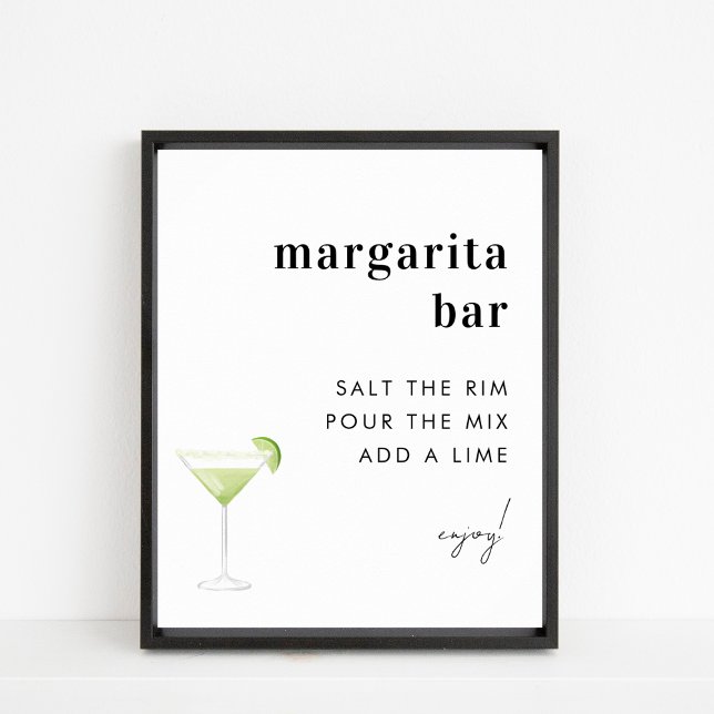 Minimalistisches Margarita Bar Cocktail Hochzeitsz Poster (Von Creator hochgeladen)