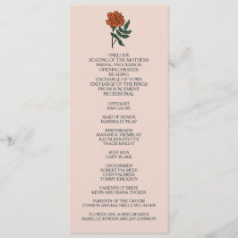 Minimalistisches Marigold-Hochzeitsprogramm Programm