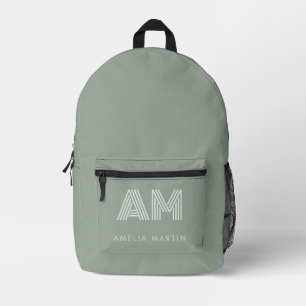Minimalistisches Matcha-Salbei-Grünes individuelle Bedruckter Rucksack