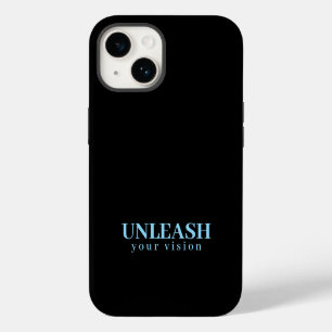 Minimalistisches Matt-Schwarz-Entfalte-Deine-Visio iPhone 14 Hülle