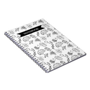 Minimalistisches Medizin-Doodles-Muster Spiralbloc Notizblock