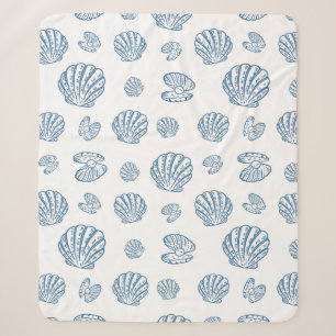 Minimalistisches Meeresschalen-Perlen-Nautik-Muste Sherpadecke