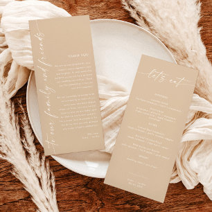 Minimalistisches Menü + Dankeschön   Hochzeit Napk