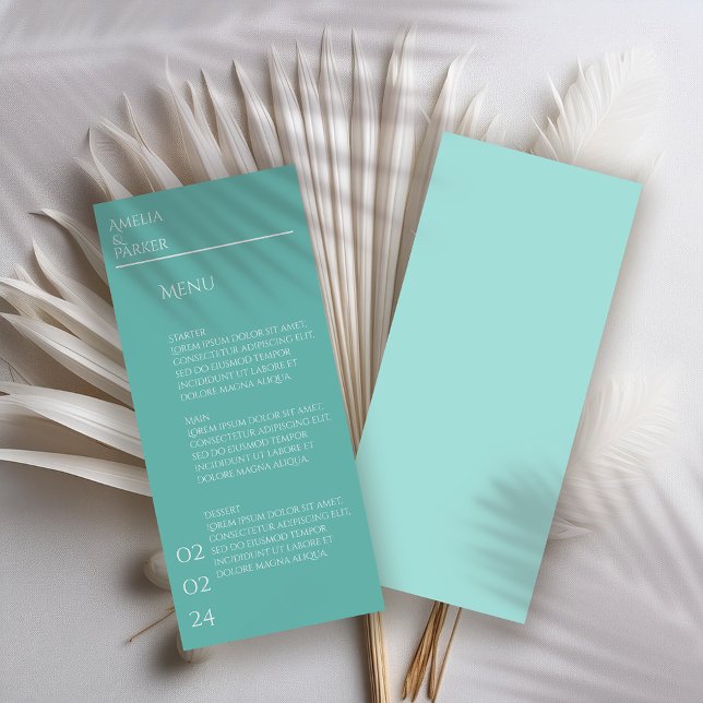 Minimalistisches Menü für Grüne Hochzeiten Menükarte (Von Creator hochgeladen)