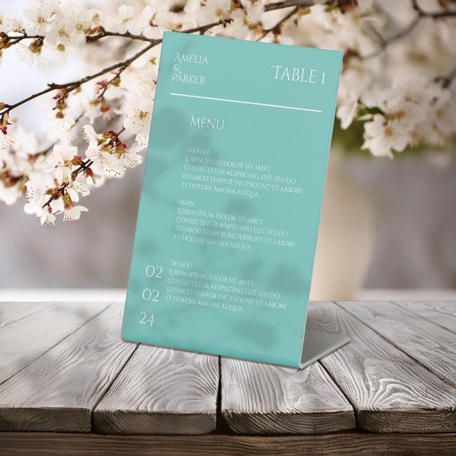 Minimalistisches Menü für Grüne Hochzeiten Sockelschild (Von Creator hochgeladen)