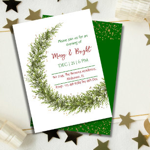 Minimalistisches Merry & Bright Weihnachts-Party Einladung