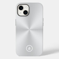 Minimalistisches metallisches Silberbild, Monogram