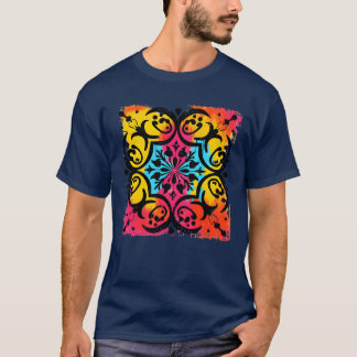 Minimalistisches mittelalterliches Ornament 90er e T-Shirt