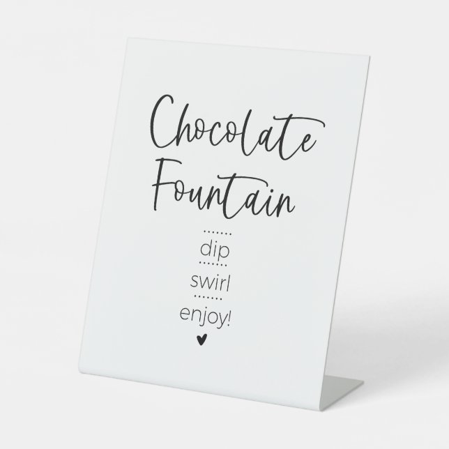 Minimalistisches Modern Chocolate Fondue Zeichen Sockelschild (Vorderseite)