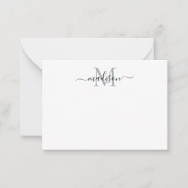 Minimalistisches Modern Feminine Script Monogram g Mitteilungskarte