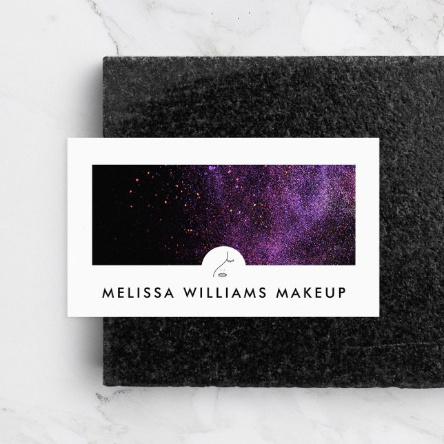Minimalistisches Modern Makeup Artist Face Logo Visitenkarte (Von Creator hochgeladen)